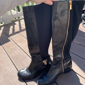 Michaels Kors Black Leather Boots Size 7.5